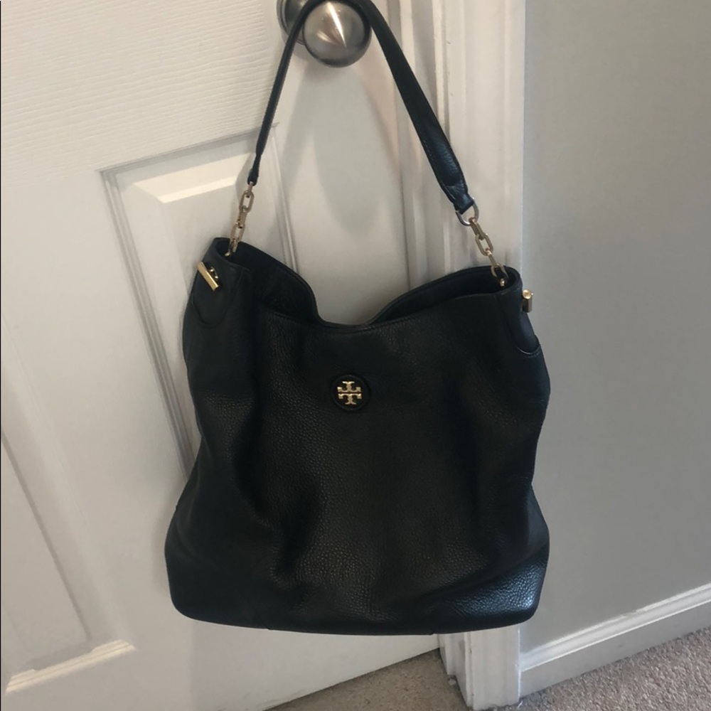 Tory Burch Black Leather Large Shoulder Bag